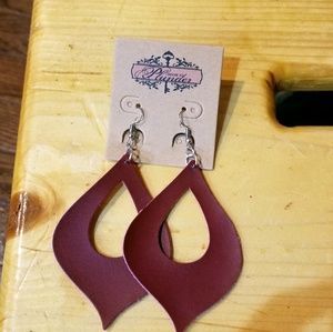 Beautiful Maroon Leather earrings